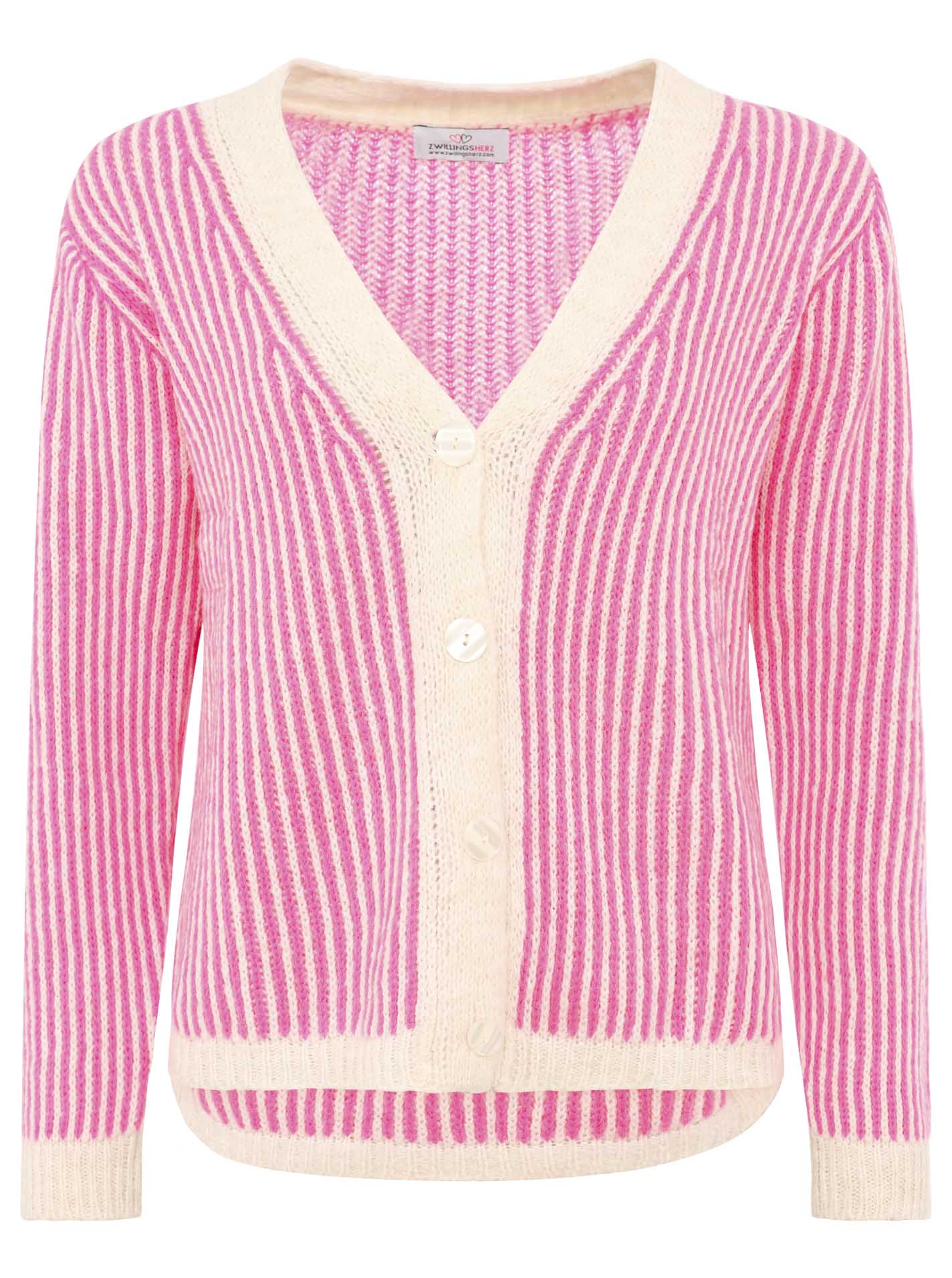 Strick Cardigan Flausch "Kleine Streifen"