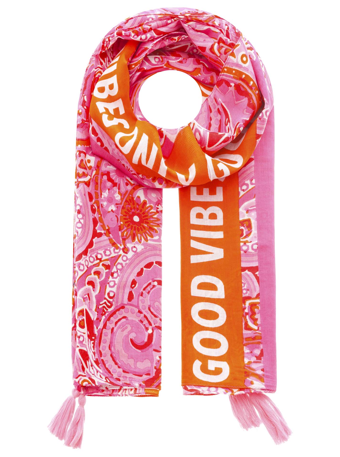 100% Viskose Schal Digital Print "Good Vibes Paisley"