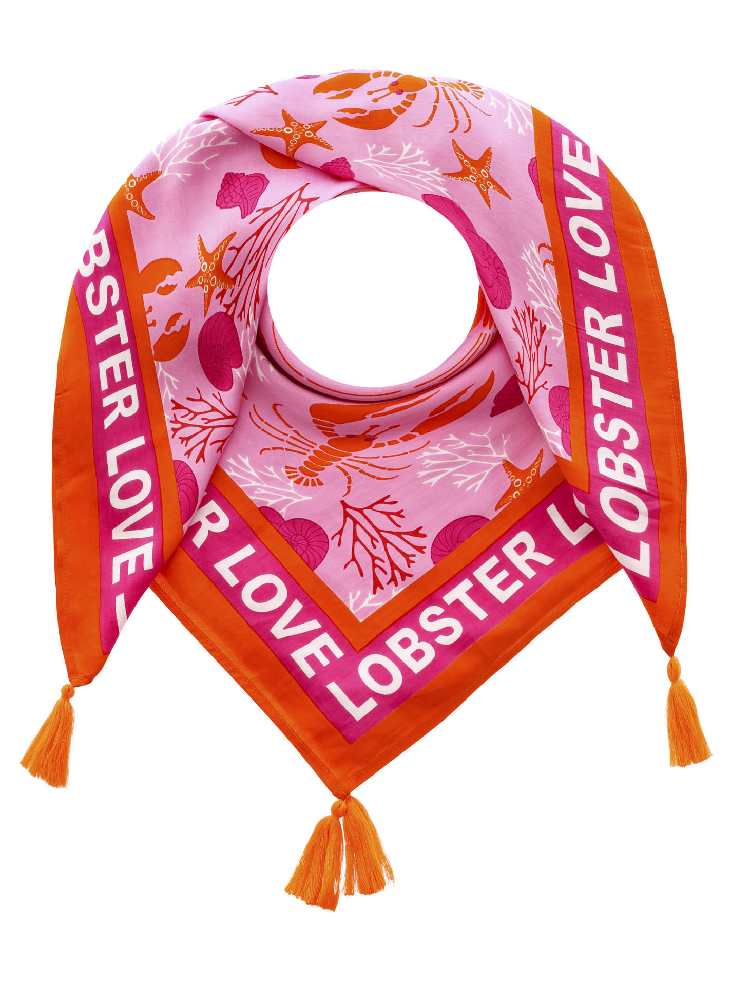 Viereckstuch 100% Organic Bamboo "Lobster Love & Anker Muschelmix"