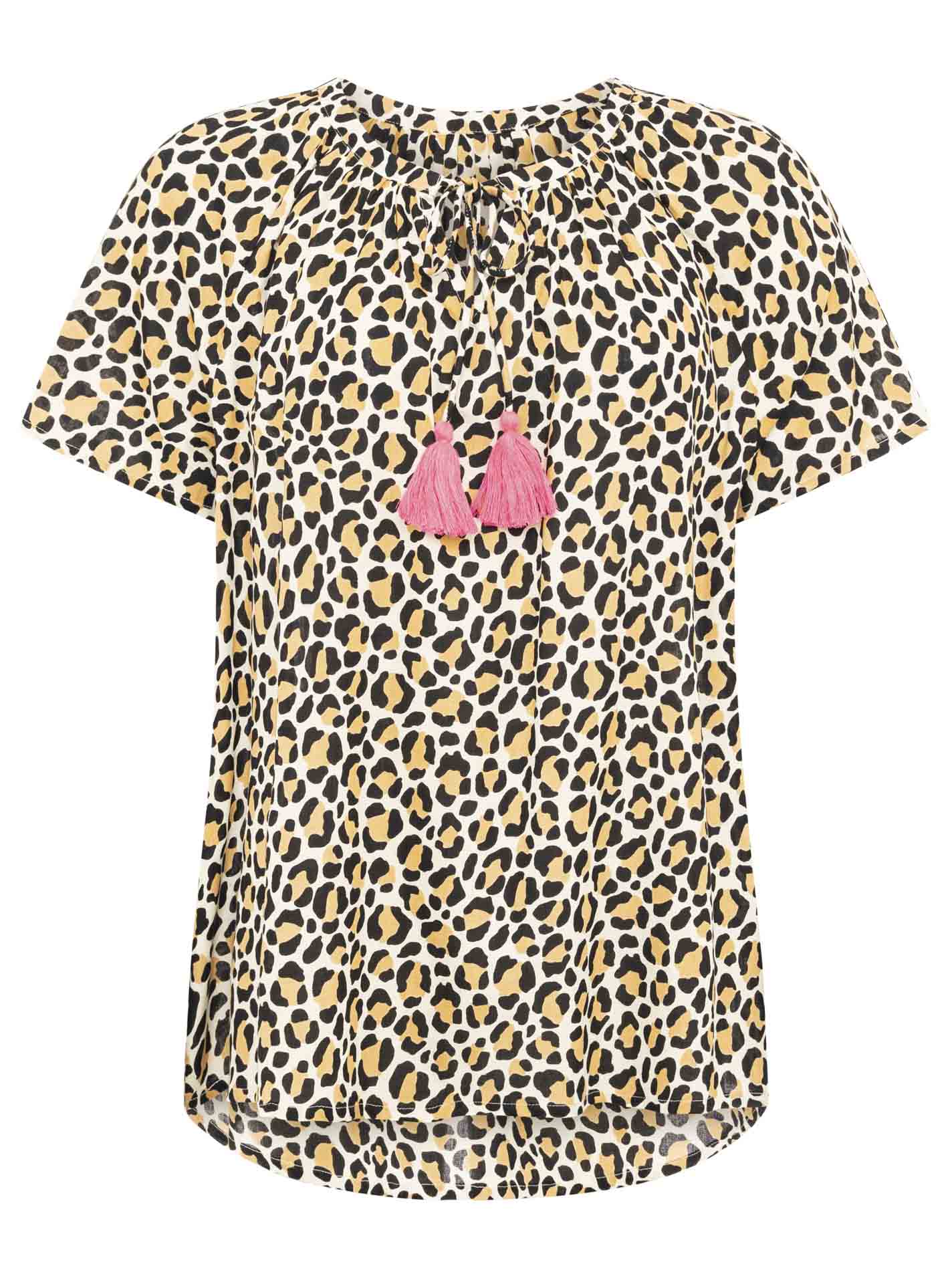 Bluse Kurzarm Viskose " Wild Leo"