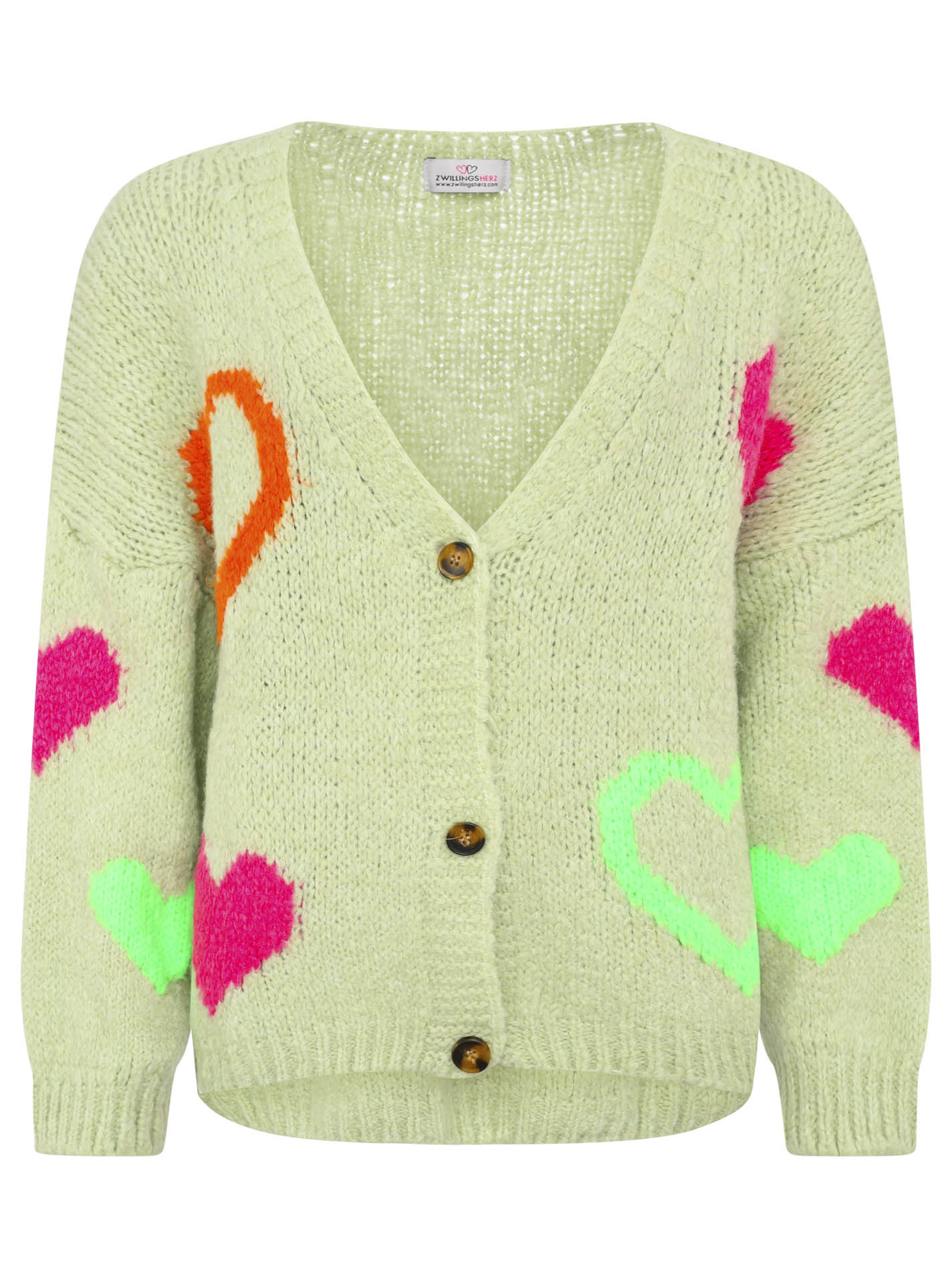 Cardigan Woll Mix "Neon Herzen"