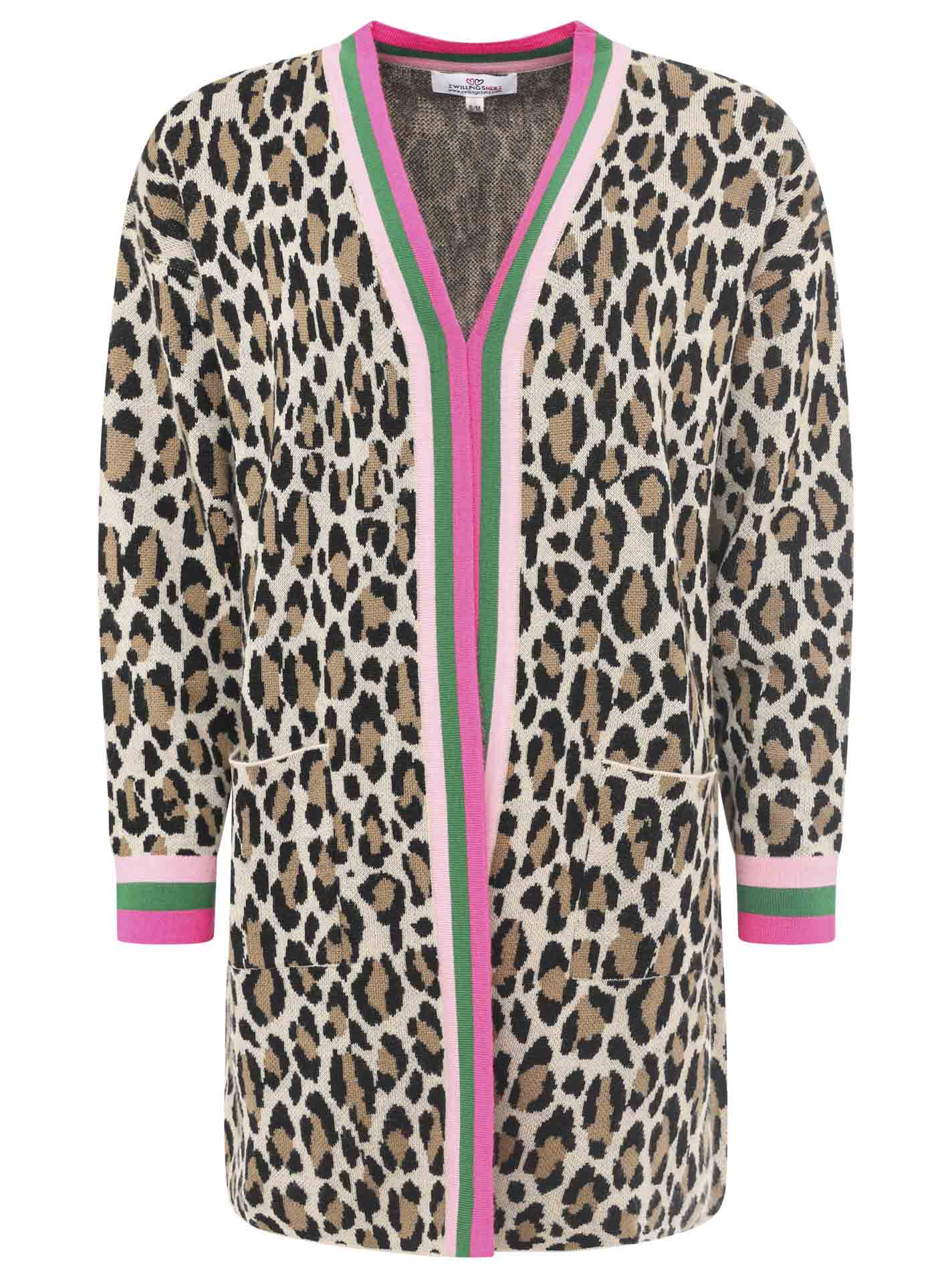 XXL Cardigan Wolle "Leopard Smile"