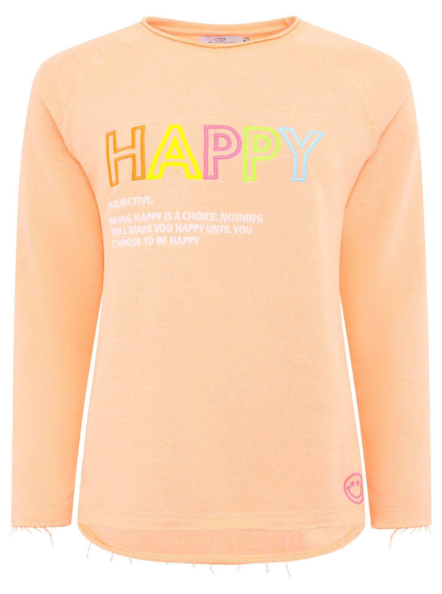 Longsleeve Sweatshirt "Happy" Koralle XL