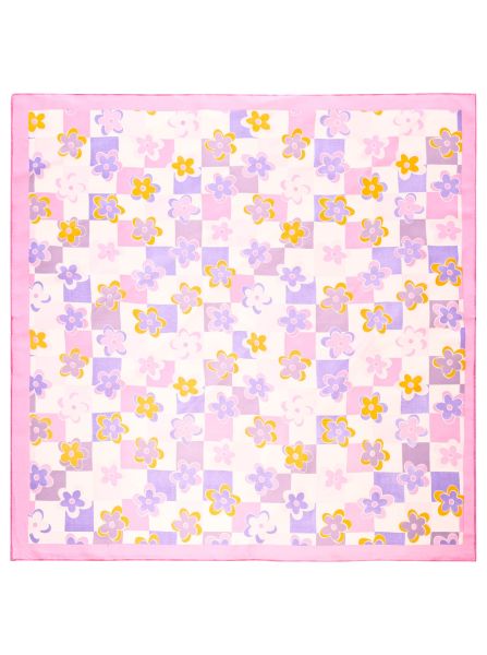 Nickituch 70x70 "Punkte & Blumen"