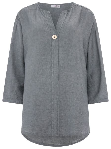 Oversize Bluse mit Knopf "Uni"