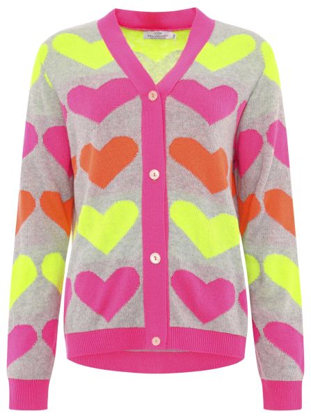 Cardigan Wolle "Neon Herzen"