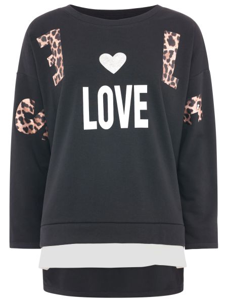 Oversize Sweatshirt BW "Leo and Love"