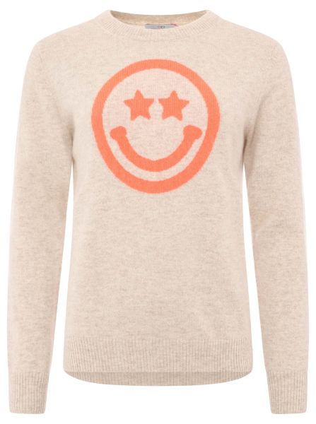 100% Cashmere Pullover Rundhals "Happyface"