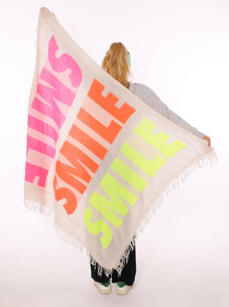 100% XXL Cashmere Viereckstuch "SMILE & Happyness"