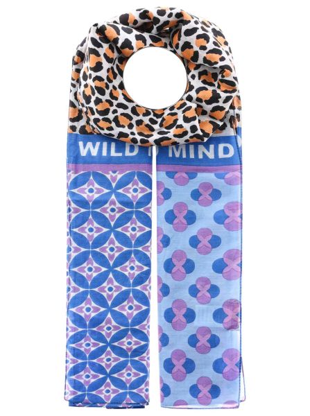 Schal Digital Print BW/Seide "Wild Mind Leo"