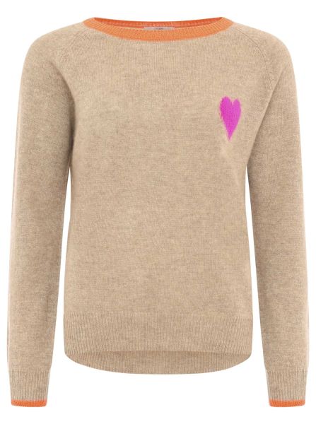 100% Cashmere Blogger Pullover "Kleines Herz"