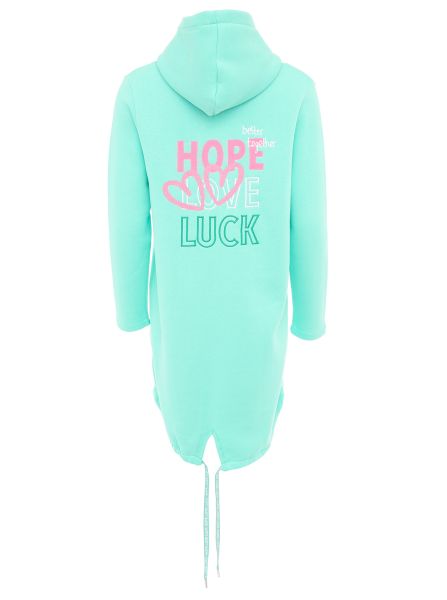 Hoodiemantel BW "Hope Love Luck"